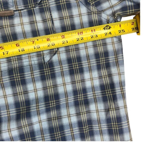 Timberland Men's Blue Button Down Hydro Blocker Long Sleeve Checkered Shirt Sz L - Picture 8 of 12